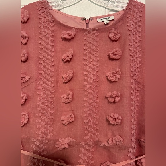 Andree By Unit Embellished Textured Womens Dress Size Large‎ Pink - Picture 6 of 11